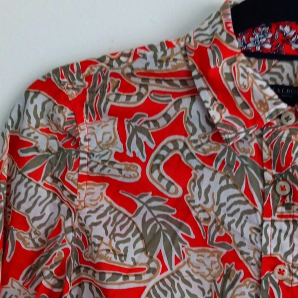 Talbots Tiger Print Button Up Shirt #2205 - Picture 3 of 7